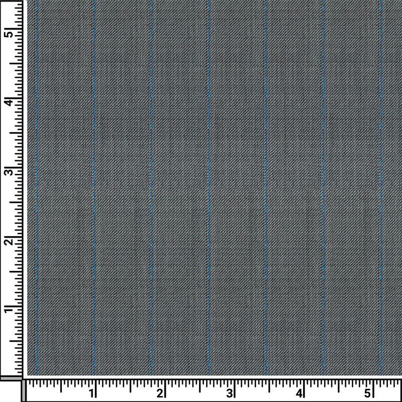 Image of a Grey & Blue Worsted Stripes Merino Wool Pants Fabric