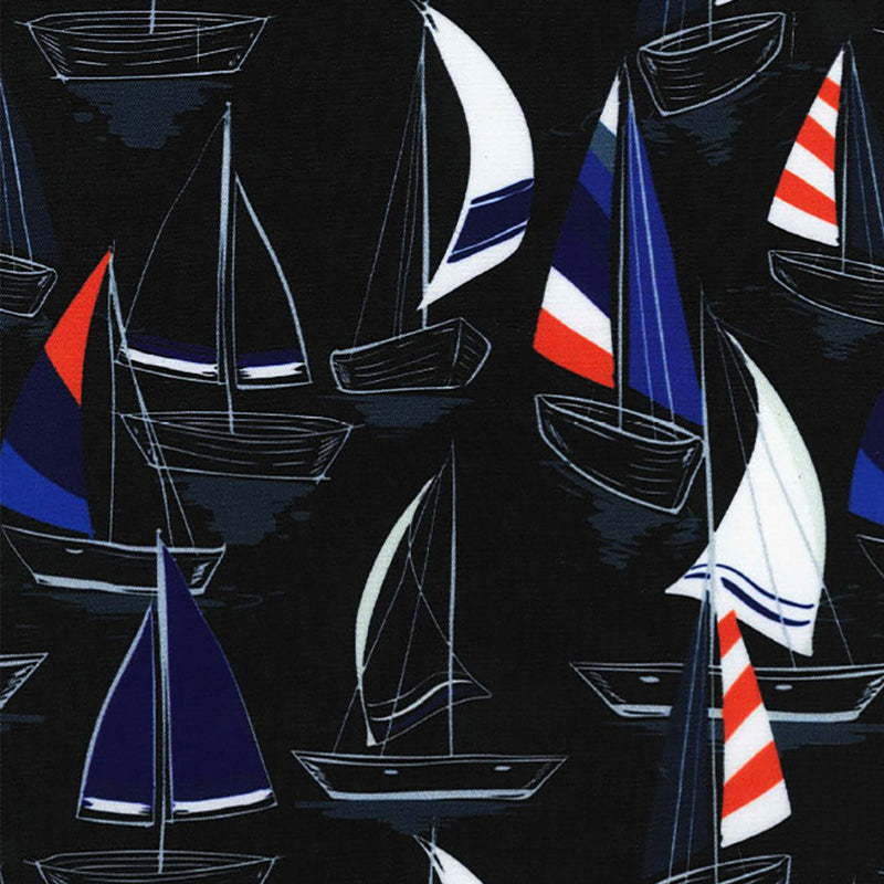 Image of a black & Blue Satin Prints Poly Viscose Lining Fabric