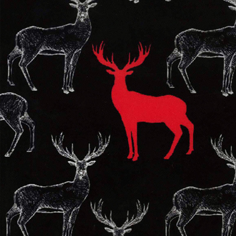 Image of a Black & Red Satin Prints Poly Viscose Lining Fabric