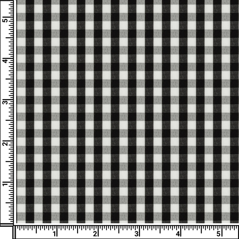 Image of a Black & White Poplin Checks Giza Cotton Shirting Fabric