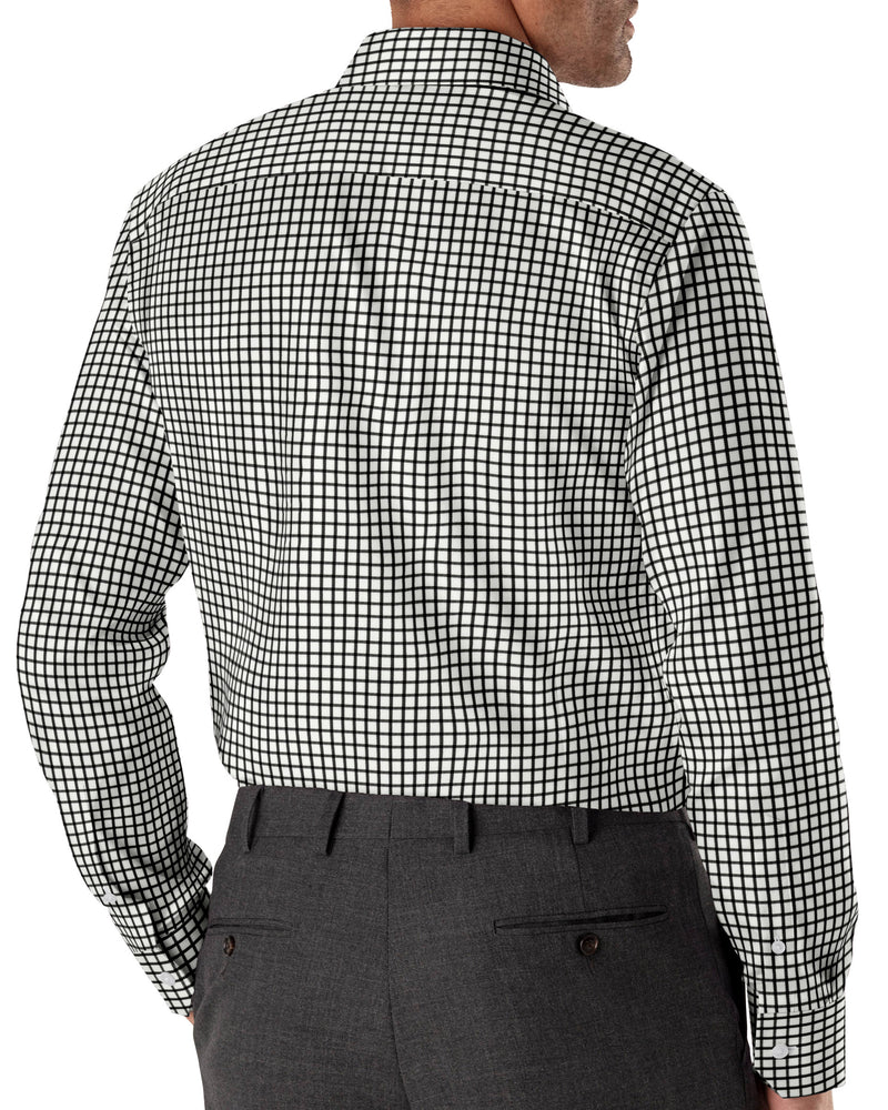 Image of a Black & White Twill Checks Giza Cotton Shirting Fabric