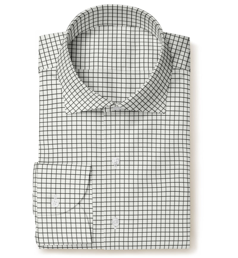 Image of a Black & White Twill Checks Giza Cotton Shirting Fabric