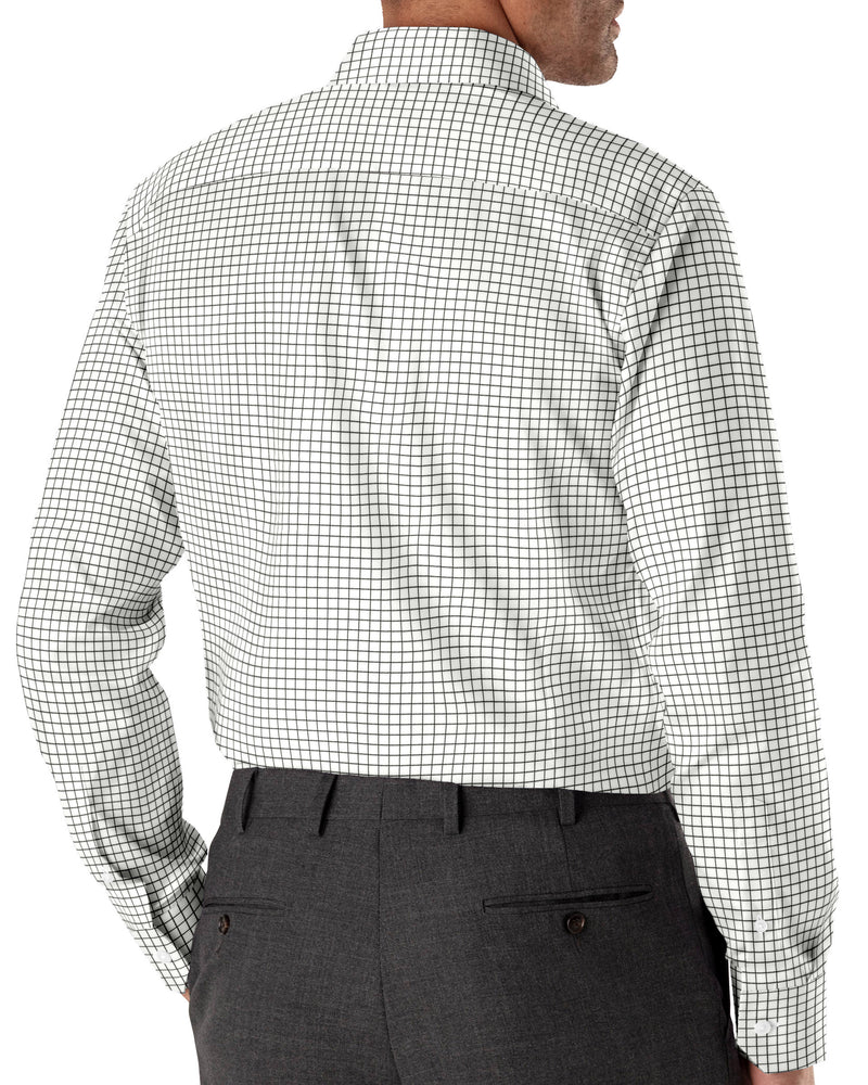 Image of a Black & White Twill Checks Giza Cotton Shirting Fabric