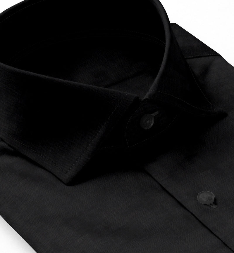 Image of a Black Oxford Solids Linen Shirting Fabric