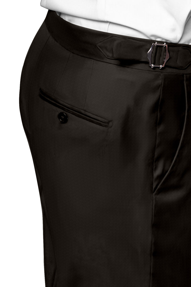 Image of a Black Poplin Solids Cotton Stretch Chinos Fabric