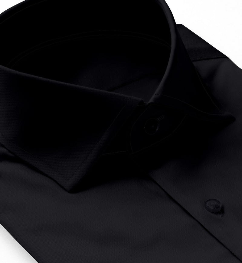 Image of a Black Poplin Solids Giza Cotton Shirting Fabric
