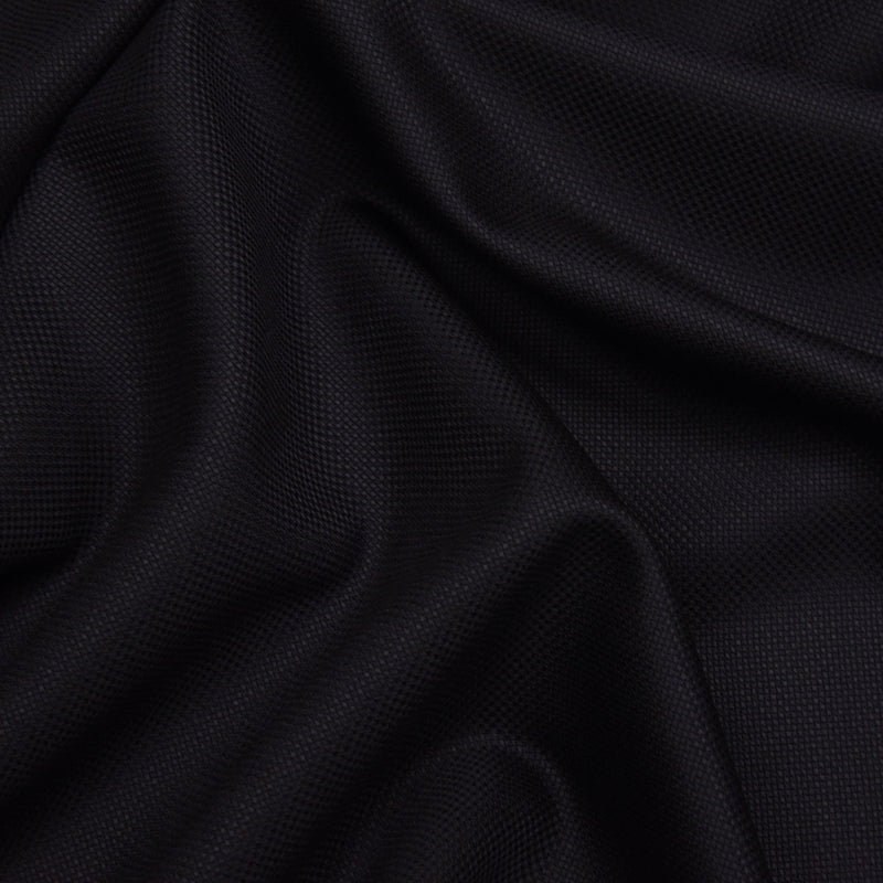 Image of a Black Worsted Micropattern Merino Wool Pants Fabric