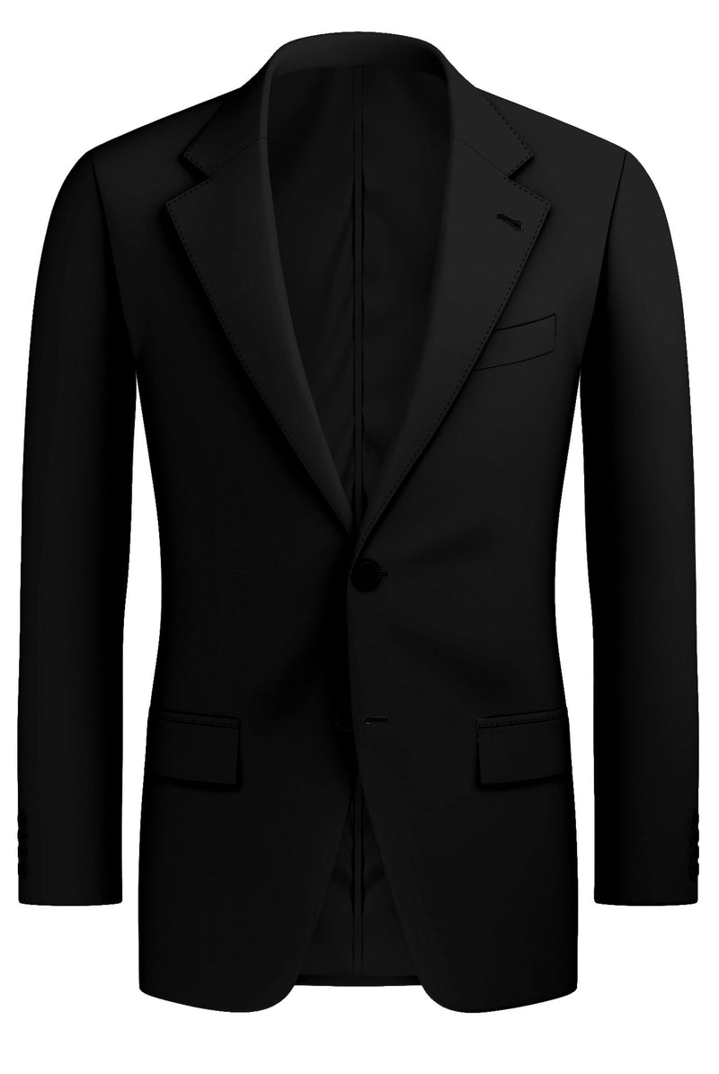 Image of a Black Worsted Twill Wool Stretch Blazers Fabric