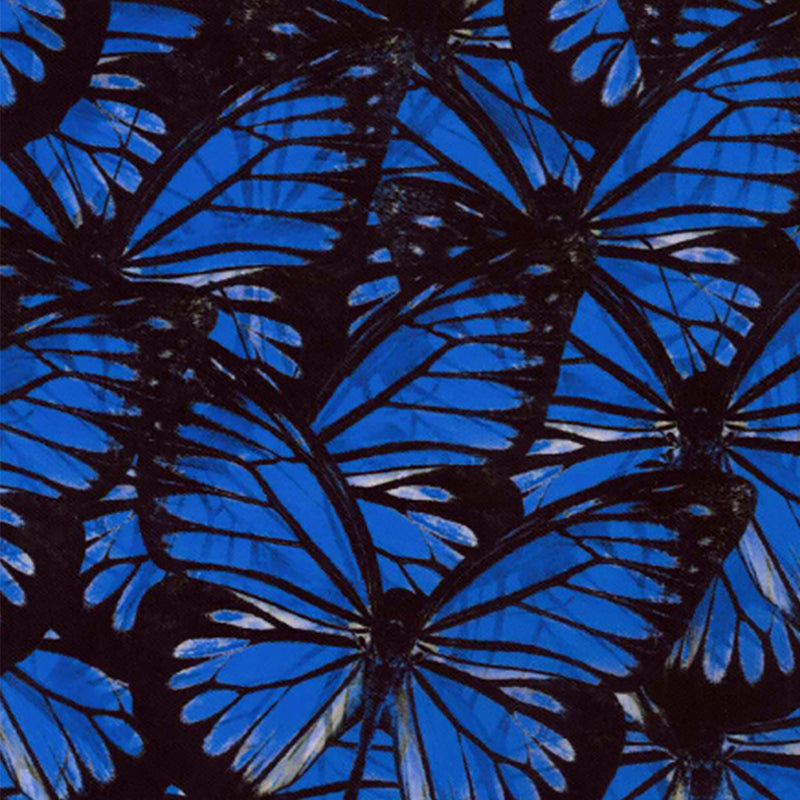 Image of a Blue & Black Satin Prints Poly Viscose Lining Fabric