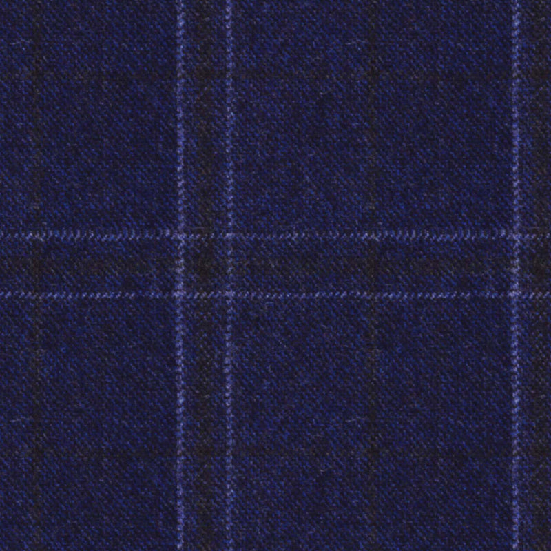 Image of a Blue & Brown Flannel Checks Merino Wool Blazers Fabric