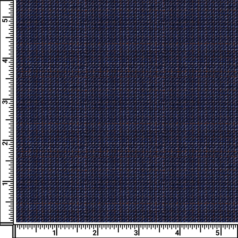 Image of a Blue & Brown Worsted Checks Merino Wool Blazers Fabric