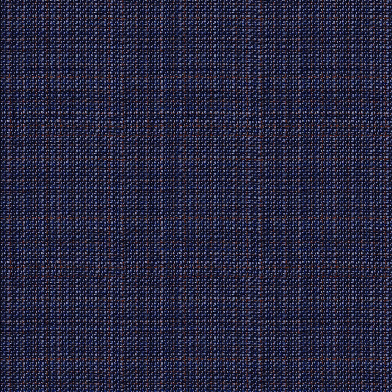 Image of a Blue & Brown Worsted Checks Merino Wool Suiting Fabric