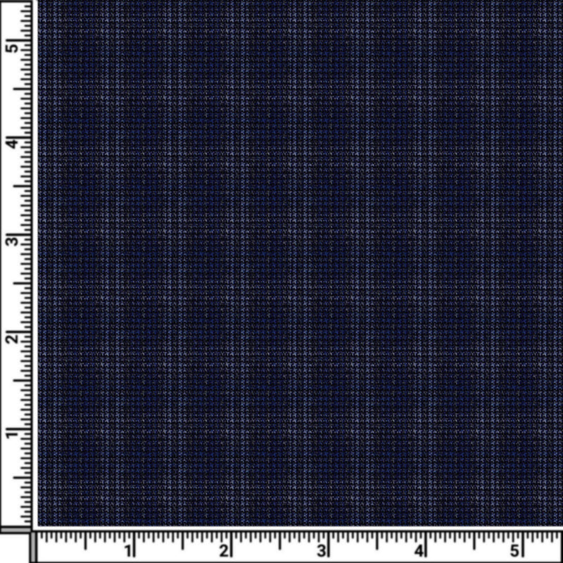 Image of a Blue & Mid-Blue Worsted Checks Merino Wool Blazers Fabric