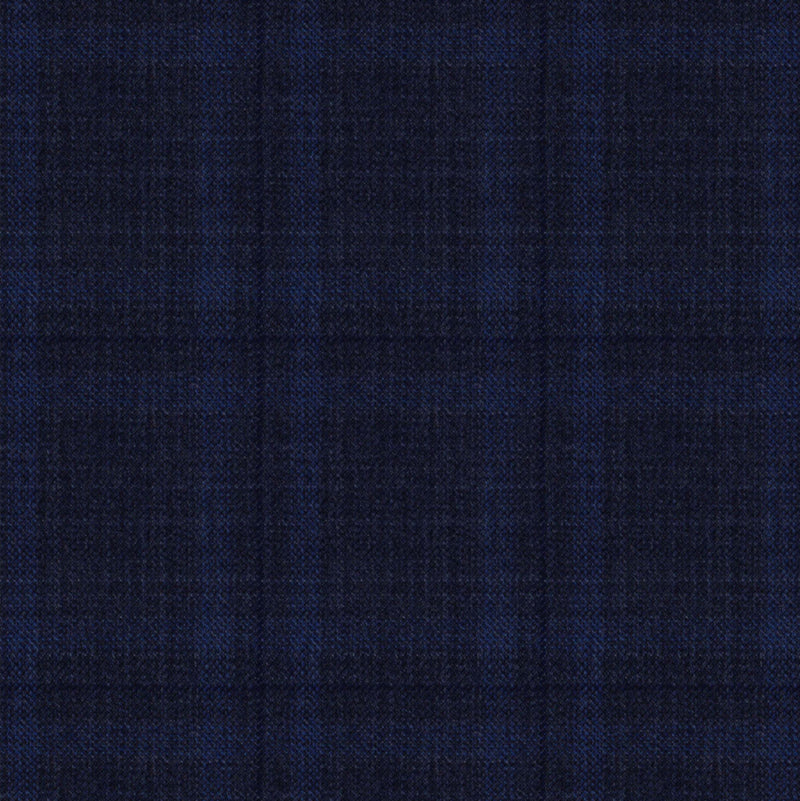 Image of a Blue & Mid-Blue Worsted Checks Merino Wool Blazers Fabric