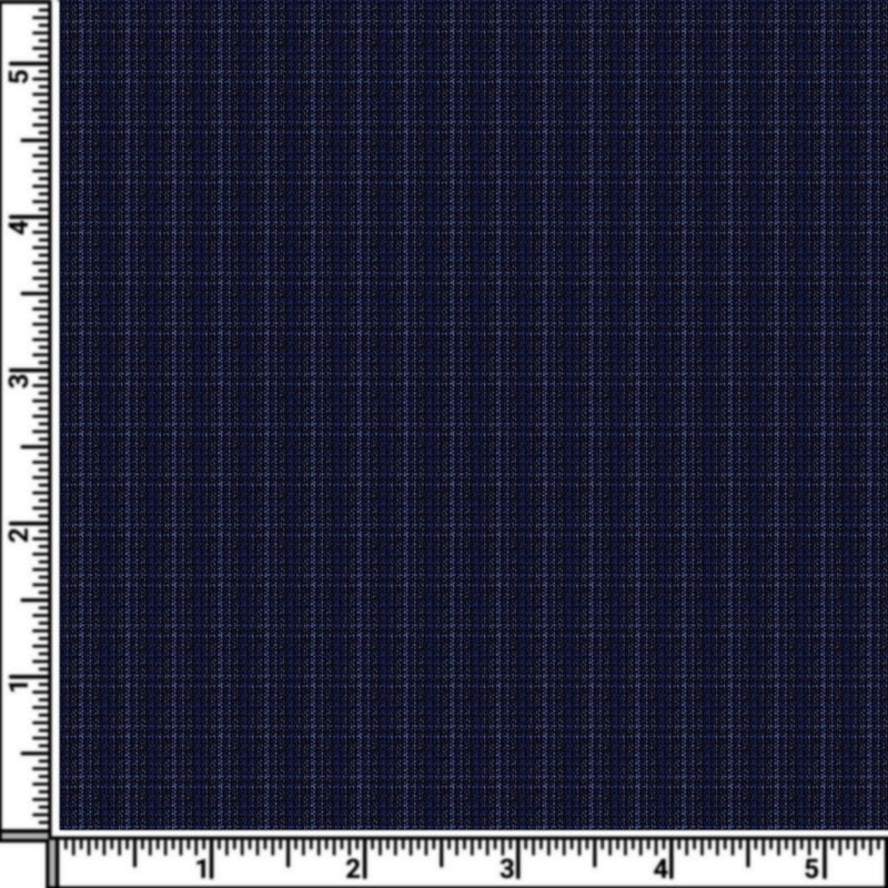 Image of a Blue & Mid-Blue Worsted Checks Merino Wool Pants Fabric