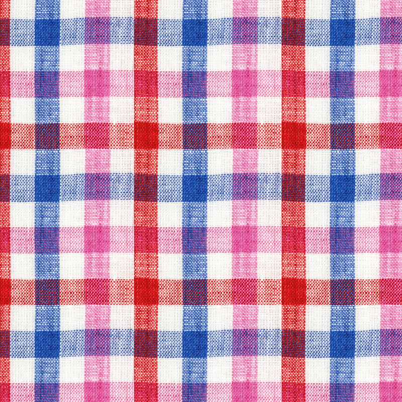 Image of a Blue & Red Oxford Checks Linen Shirting Fabric