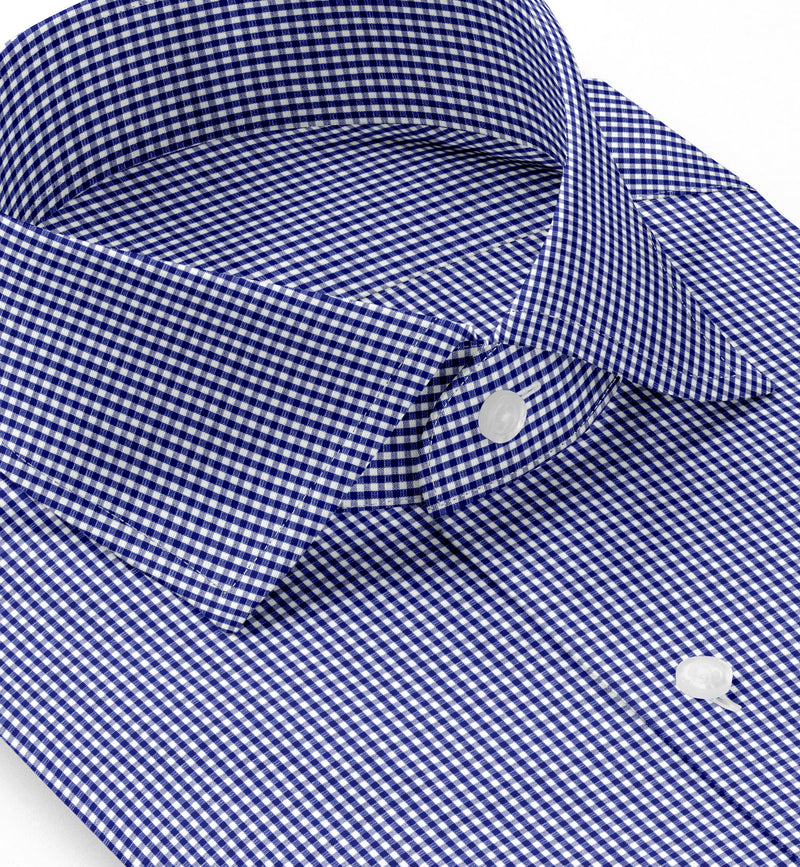 Image of a Blue & White Dobby Checks Cotton Linen Blend Shirting Fabric