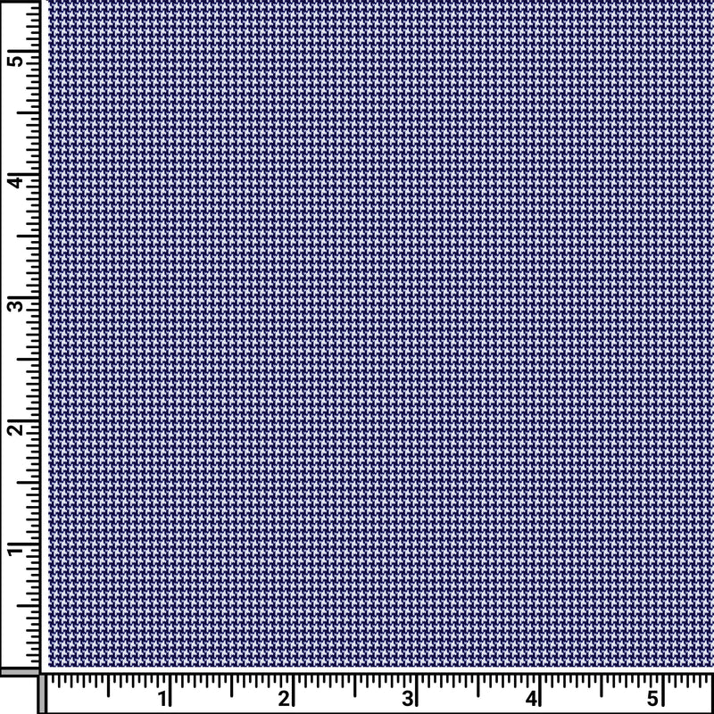 Image of a Blue & White Knit Houndstooth Giza Cotton Shirting Fabric