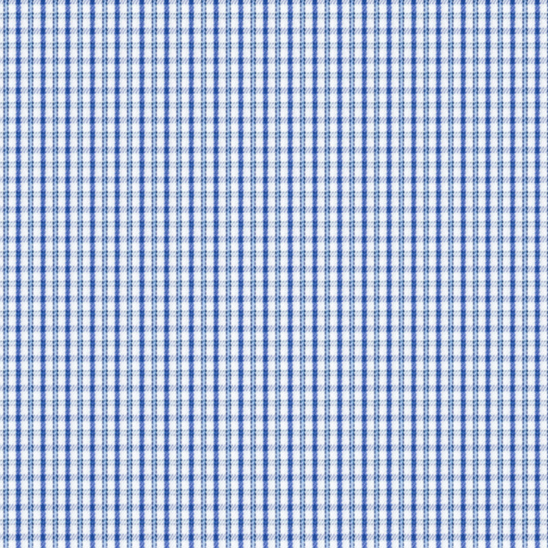 Image of a Blue & White Poplin Checks Giza Cotton Shirting Fabric