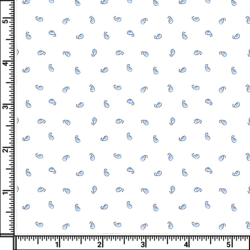 Image of a Blue & White Poplin Prints Giza Cotton Shirting Fabric