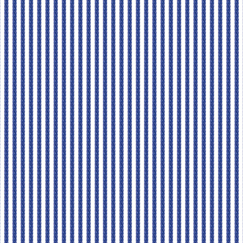 Image of a Blue & White Twill Stripes Giza Cotton Shirting Fabric