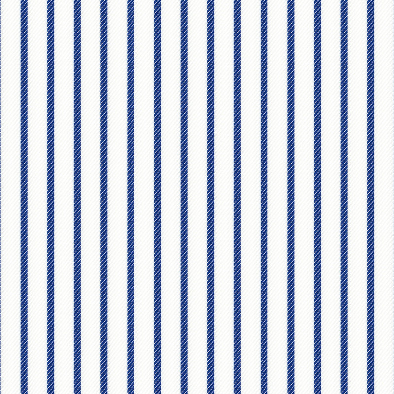 Image of a Blue & White Twill Stripes Giza Cotton Shirting Fabric