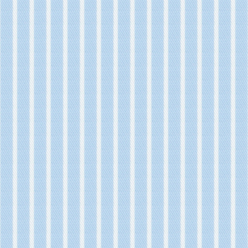 Image of a Blue & White Twill Stripes Giza Cotton Shirting Fabric