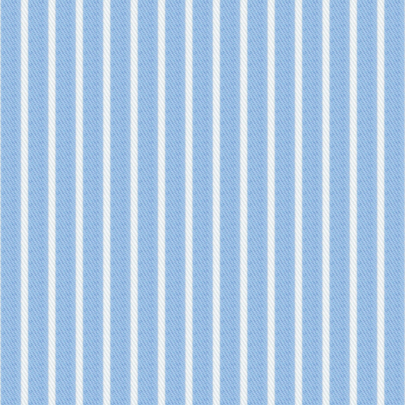 Image of a Blue & White Twill Stripes Giza Cotton Shirting Fabric