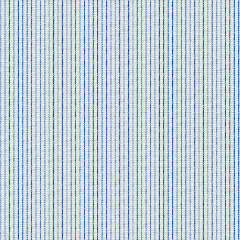 Image of a Blue & White Twill Stripes Giza Cotton Shirting Fabric