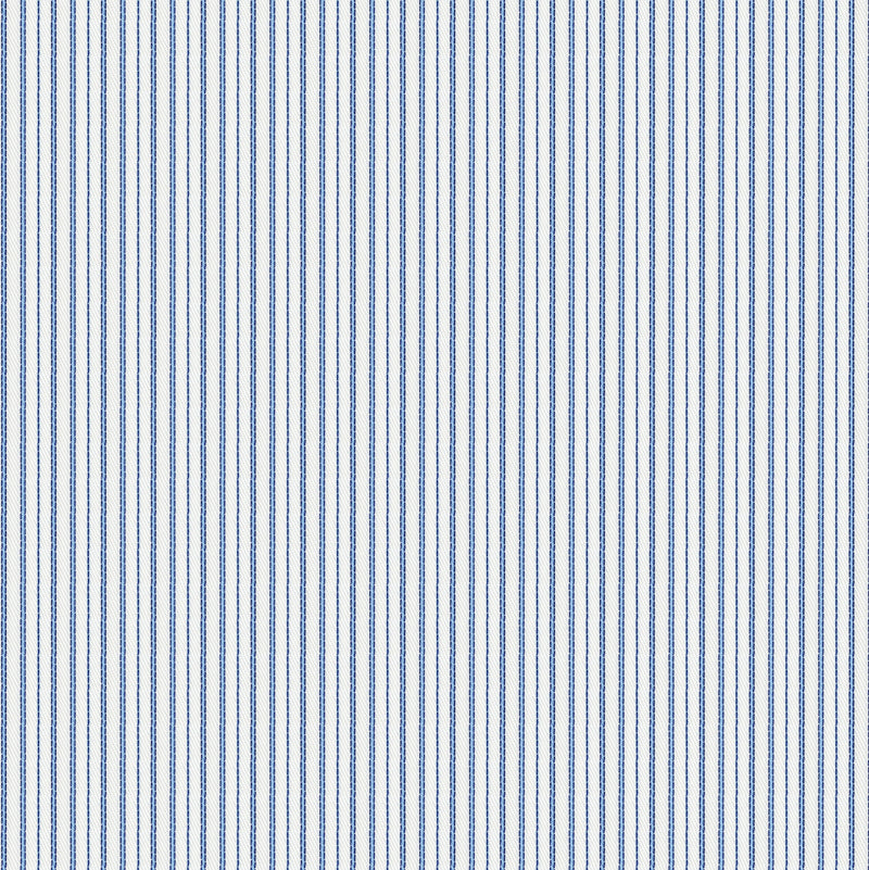 Image of a Blue & White Twill Stripes Giza Cotton Shirting Fabric