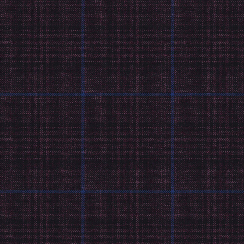 Image of a Blue & White Worsted Checks Merino Wool Suiting Fabric