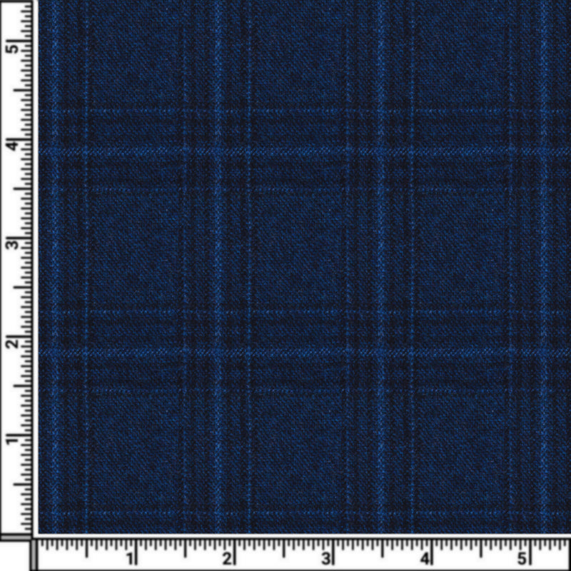 Image of a Blue Flannel Checks Merino Wool Blazers Fabric