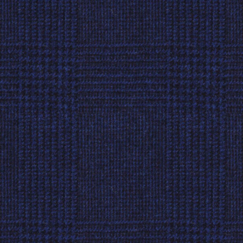 Image of a Blue Flannel Checks Merino Wool Suiting Fabric