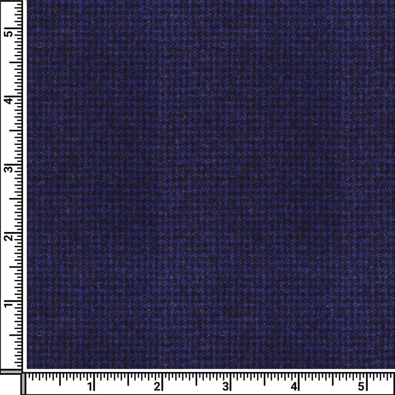 Image of a Blue Flannel Houndstooth Merino Wool Blazers Fabric