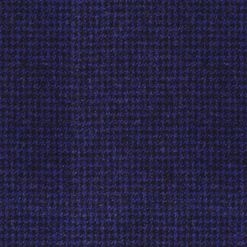 Image of a Blue Flannel Houndstooth Merino Wool Suiting Fabric