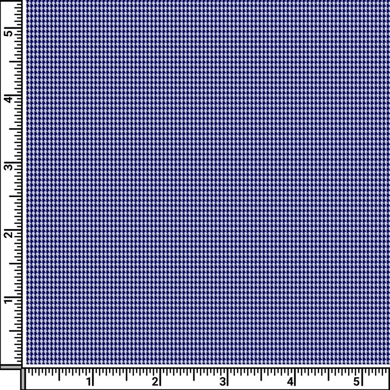 Image of a Blue Houndstooth Micropattern Giza Cotton Shirting Fabric