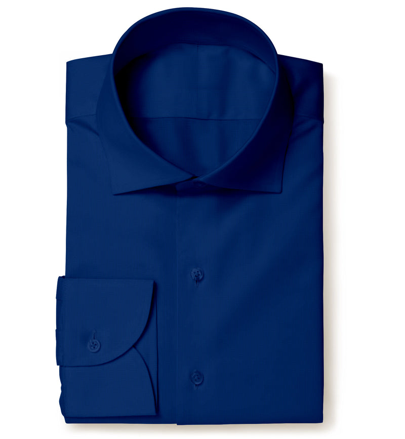 Image of a Blue Poplin Solids Cotton Stretch Shirting Fabric