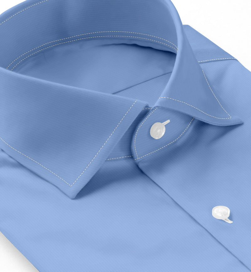 Image of a Blue Poplin Solids Giza Cotton Shirting Fabric