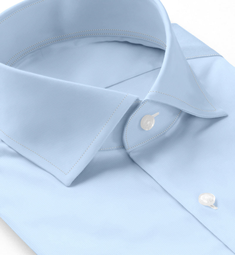 Image of a Blue Poplin Solids Giza Cotton Shirting Fabric