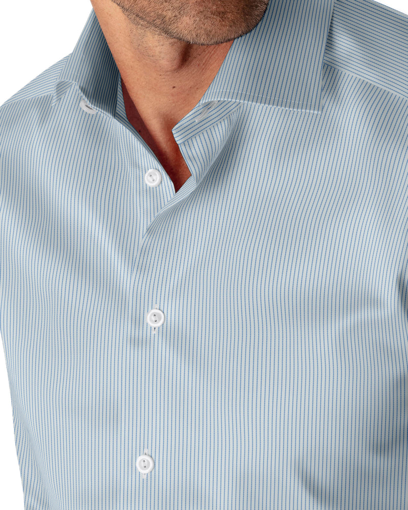 Image of a Blue Twill Checks Giza Cotton Shirting Fabric