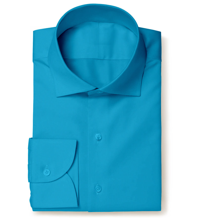 Image of a Blue Twill Solids Cotton Stretch Shirting Fabric