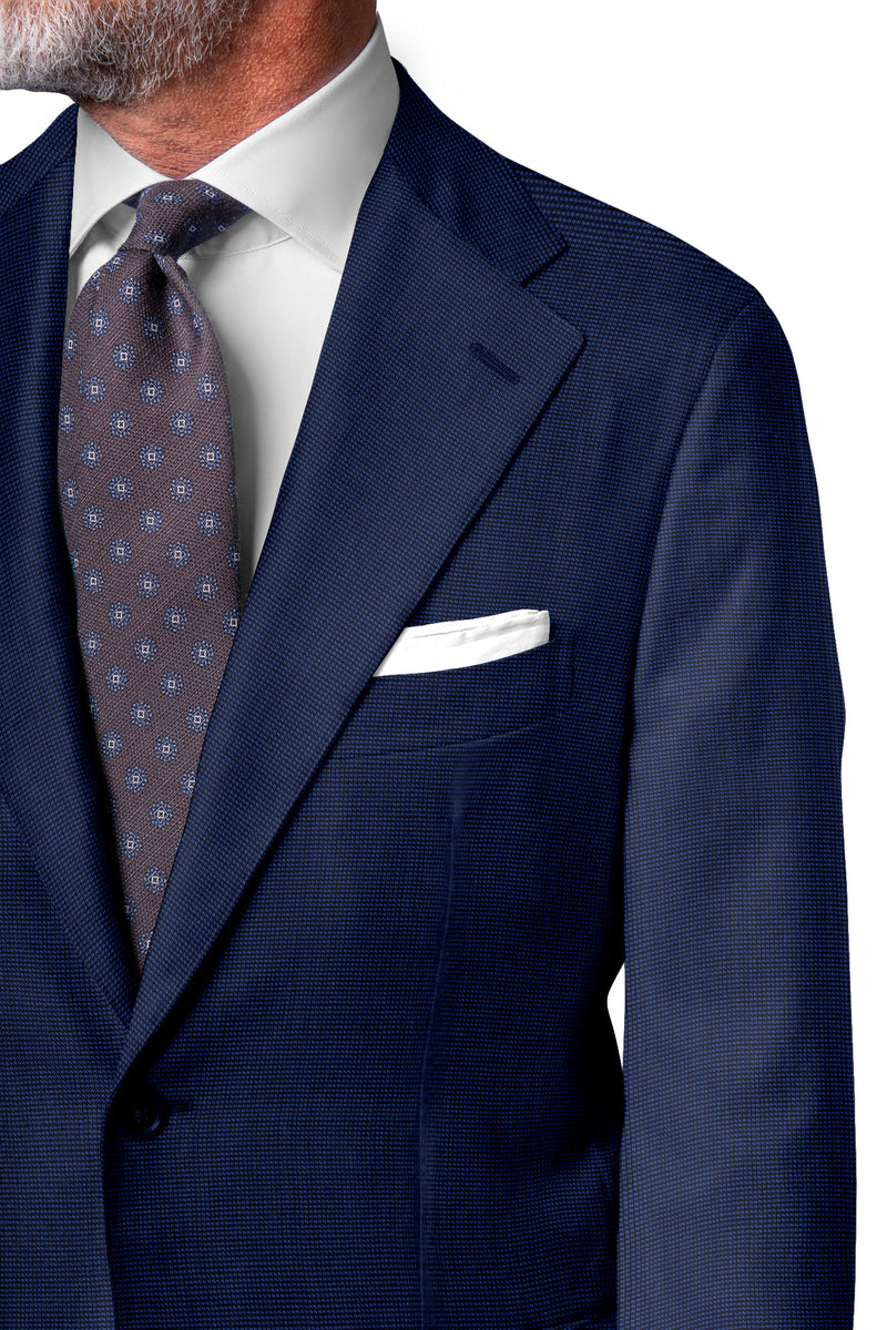 Image of a Blue Worsted Checks Merino Wool Blazers Fabric