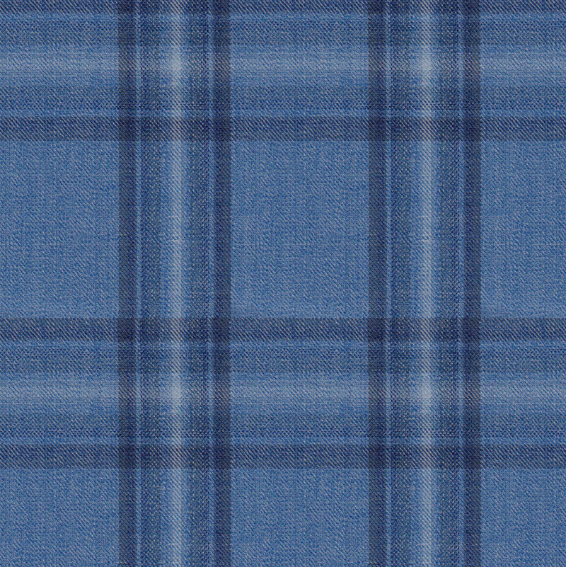 Image of a Blue Worsted Checks Merino Wool Suiting Fabric