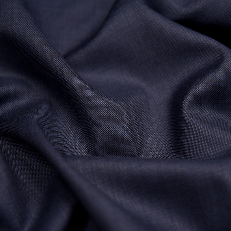 Image of a Blue Worsted Micropattern Merino Wool Suiting Fabric