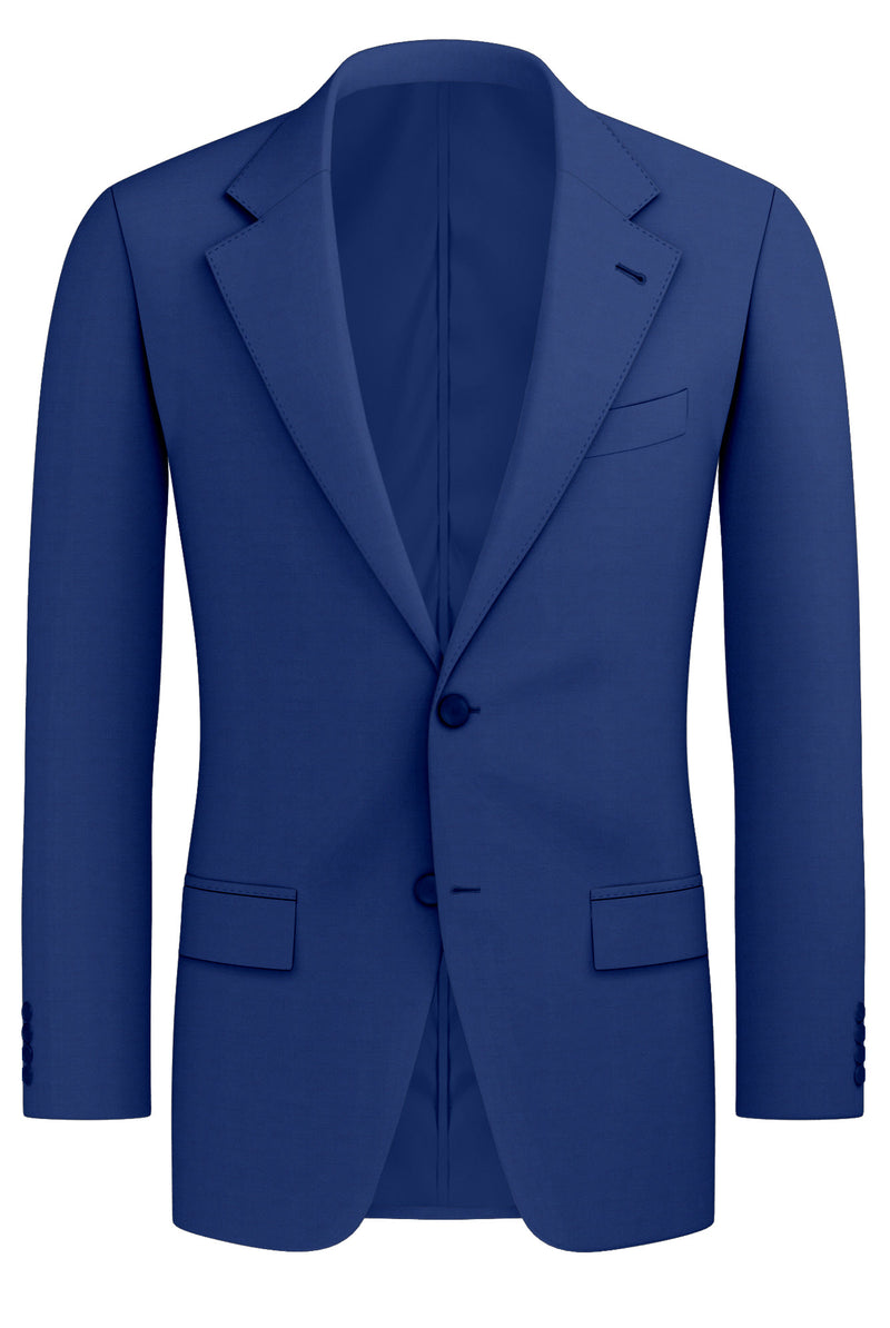 Image of a Blue Worsted Twill Merino Wool Blazers Fabric