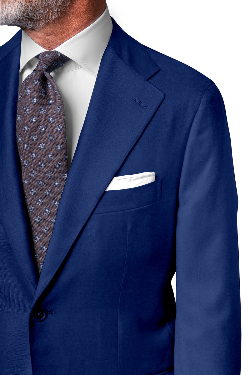 Image of a Blue Worsted Twill Merino Wool Blazers Fabric