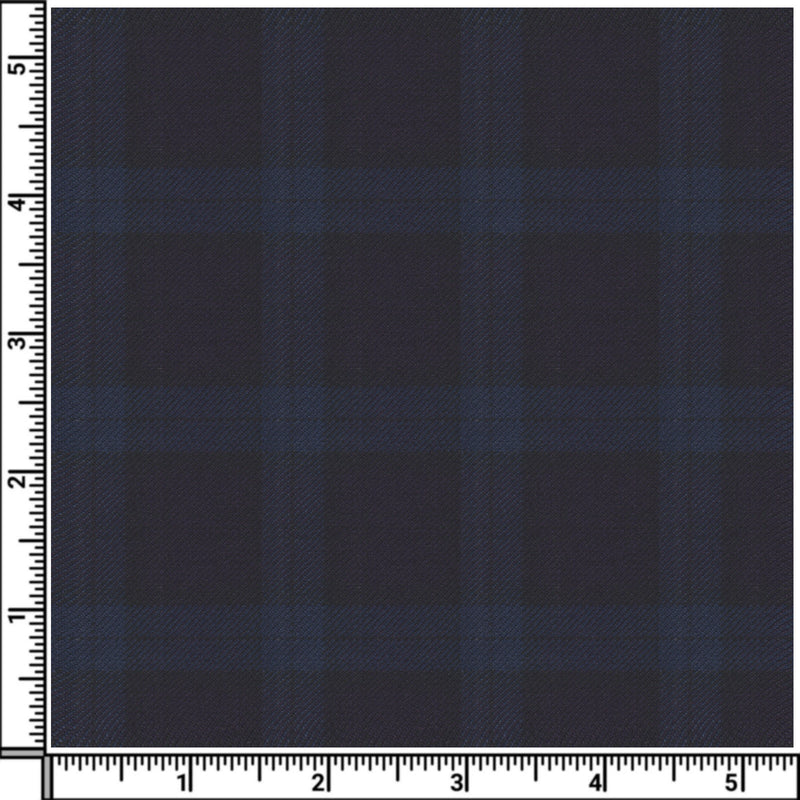 Image of a Brown & Blue Worsted Checks Merino Wool Blazers Fabric