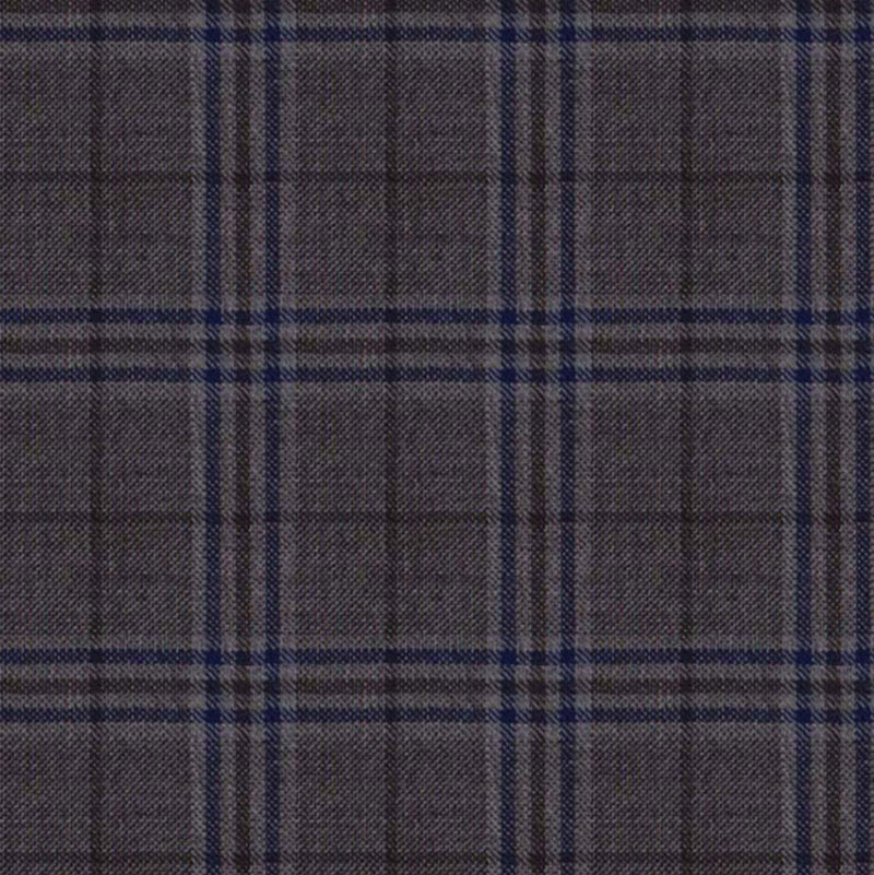 Image of a Brown & Blue Worsted Checks Merino Wool Blazers Fabric