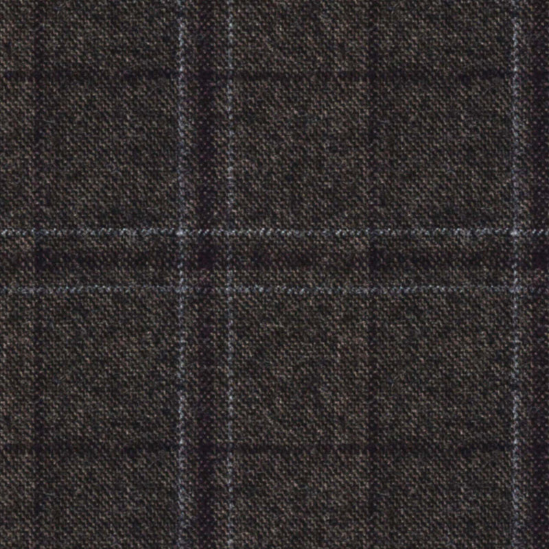 Image of a Brown Flannel Checks Merino Wool Pants Fabric