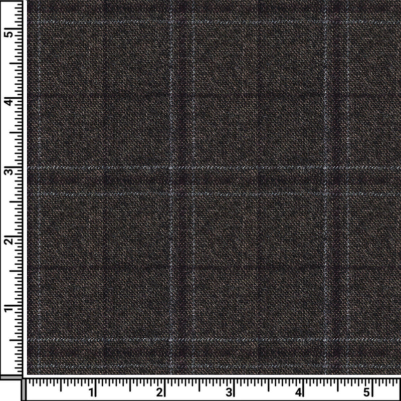 Image of a Brown Flannel Checks Merino Wool Pants Fabric